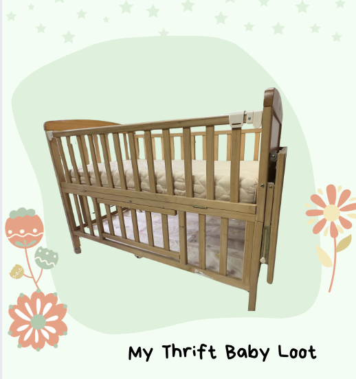 Preloved Babyhug Kelly Wooden Cot ( Mumbai )